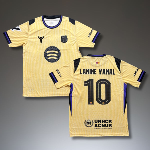 Мъжка футболна тениска Барселона, Ямал. Специално бяло издание