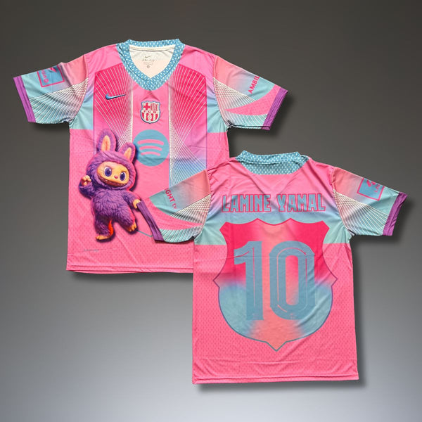 Мъжка футболна тениска Барселона, Ямал. Специално розово Лабубу издание