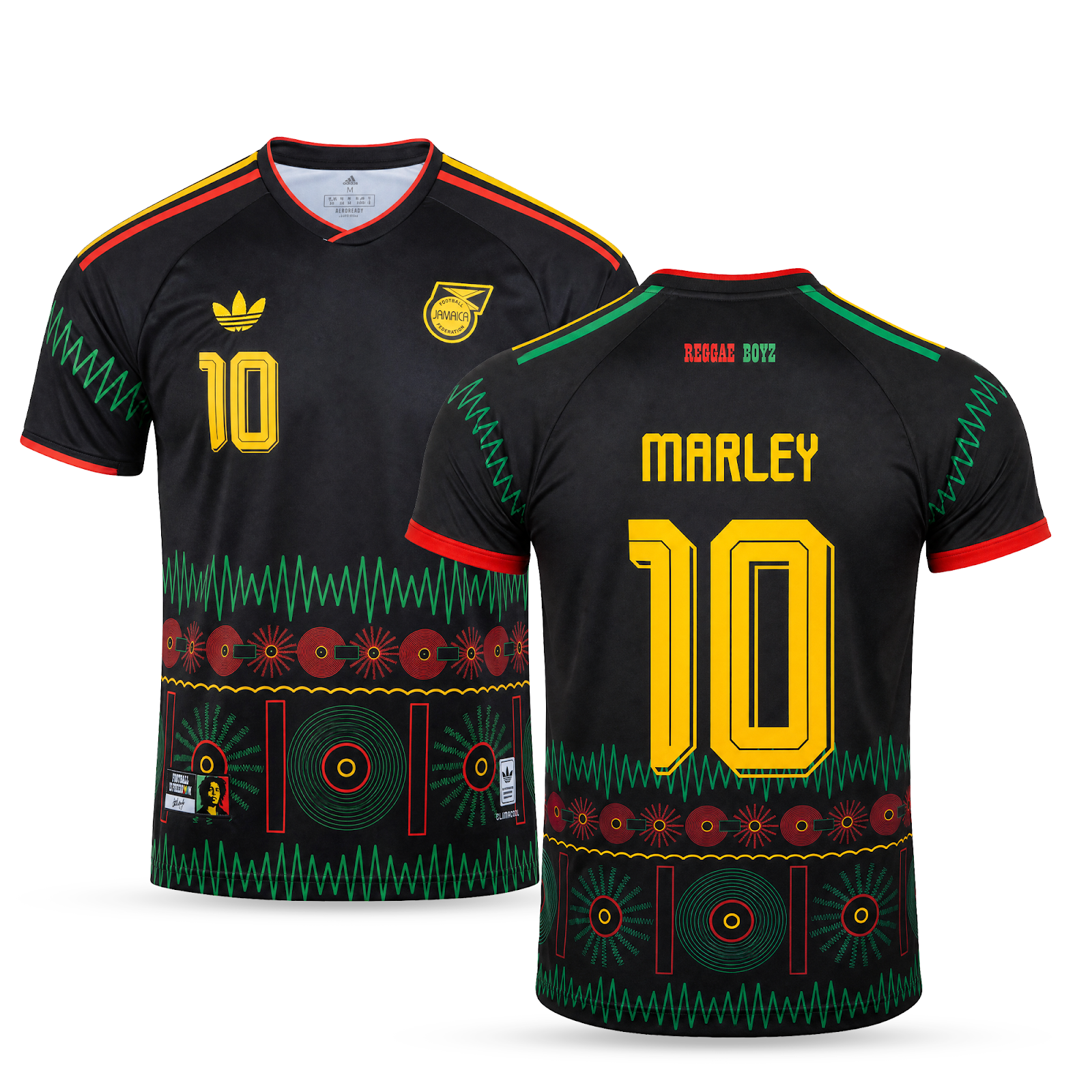 Ямайка Мъжка Футболна Фланелка, Боб Марли. Bob Marley Edition, Черна