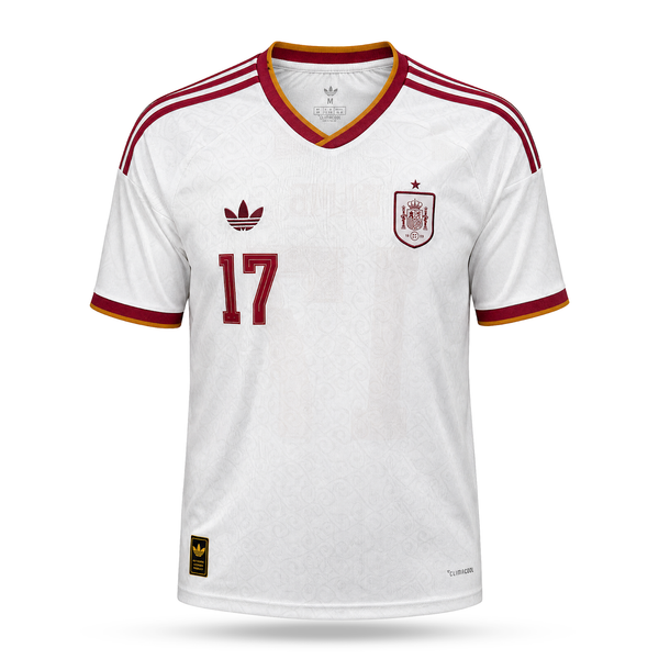 Испания Мъжка Гостуваща Футболна Фланелка, Уилямс. World Cup 2026