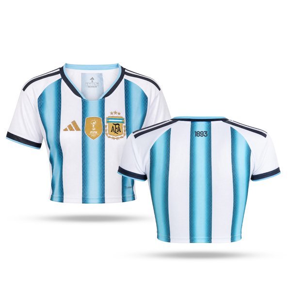 Аржентина Дамски Футболен Кроп Топ. World Cup 2026